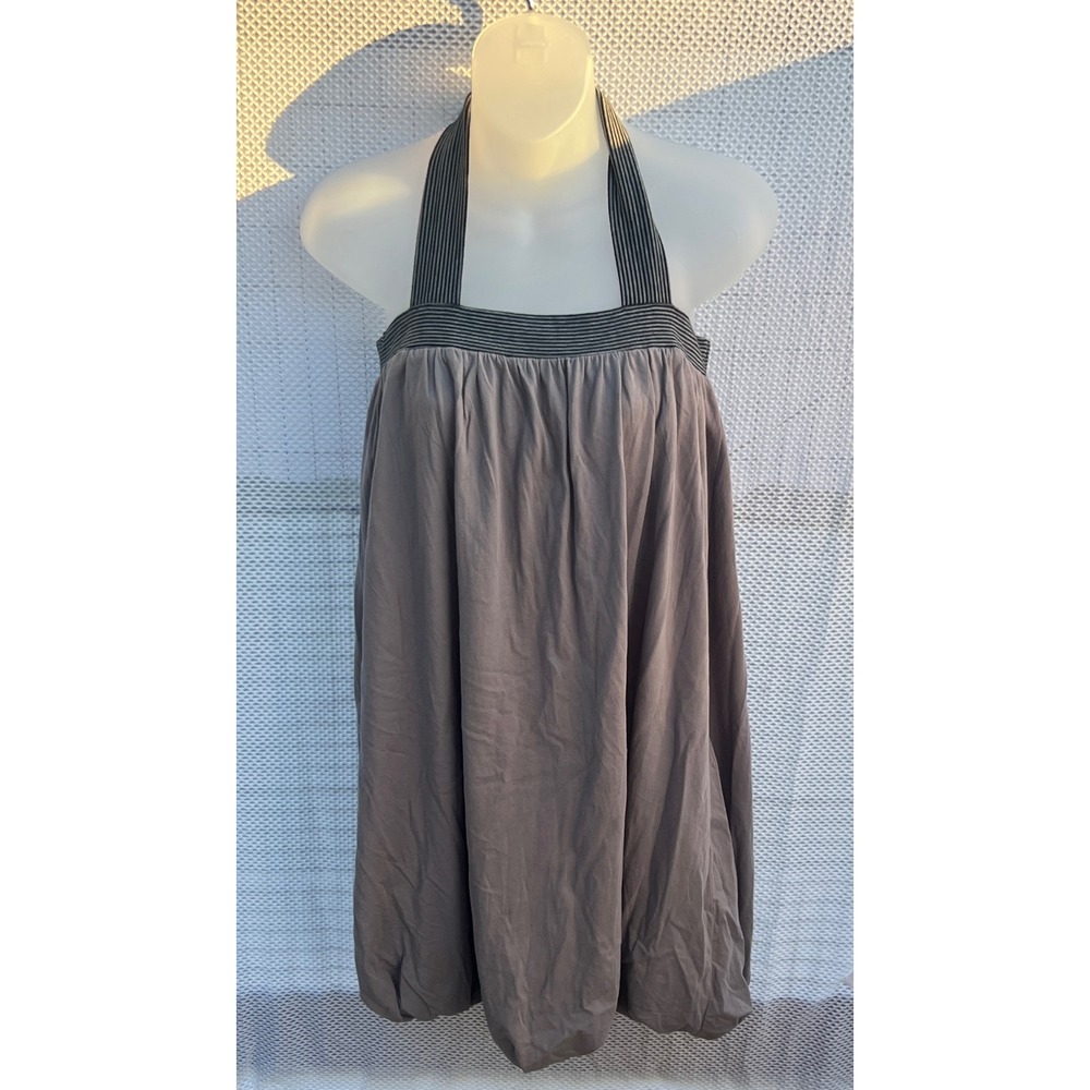 Romeo & Juliet Couture Gray Cotton Halter Bubble‎ Hem Dress Small